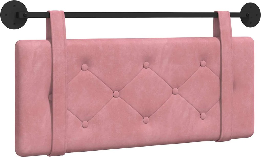 vidaXL Cap de pat suspendat Pe perete Roz 110 x 55 x 5 cm Catifea