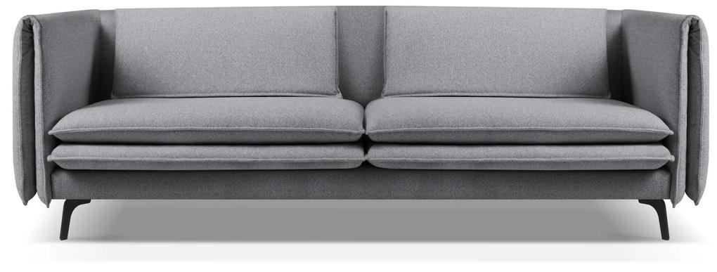 Canapea Vottina cu 4 locuri si tapiterie din tesatura structurala, gri inchis