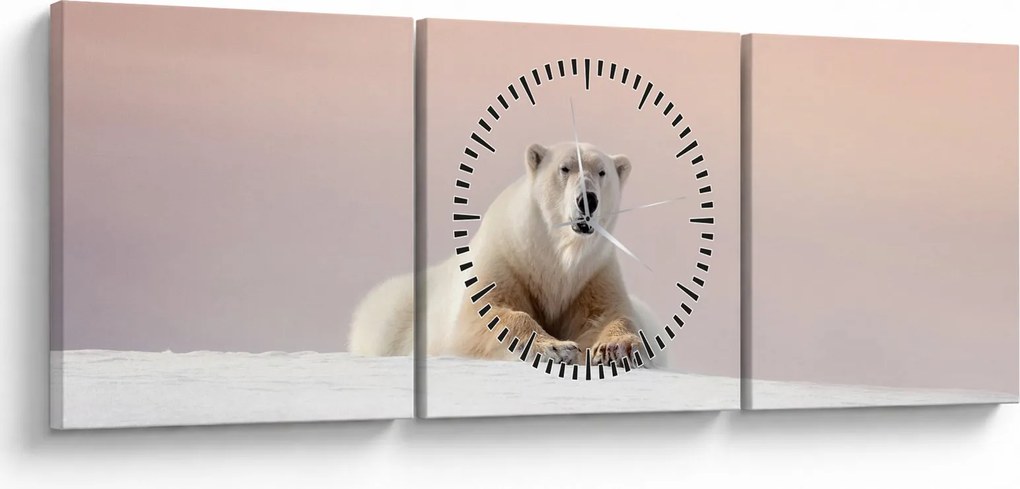 Tablou - Urs polar (cu ceas) (90x30 cm)