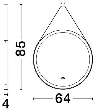 Oglinda pentru baie REMS 64cm cu iluminat LED 3000K IP44