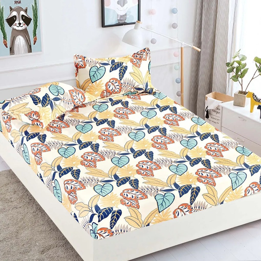 Lenjerie de pat 3 cu elastic 100% bumbac - a721 de la Onesleep