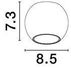 Spot LED aplicat diametru 8,5cm NANO argintiu, NVL-9052031