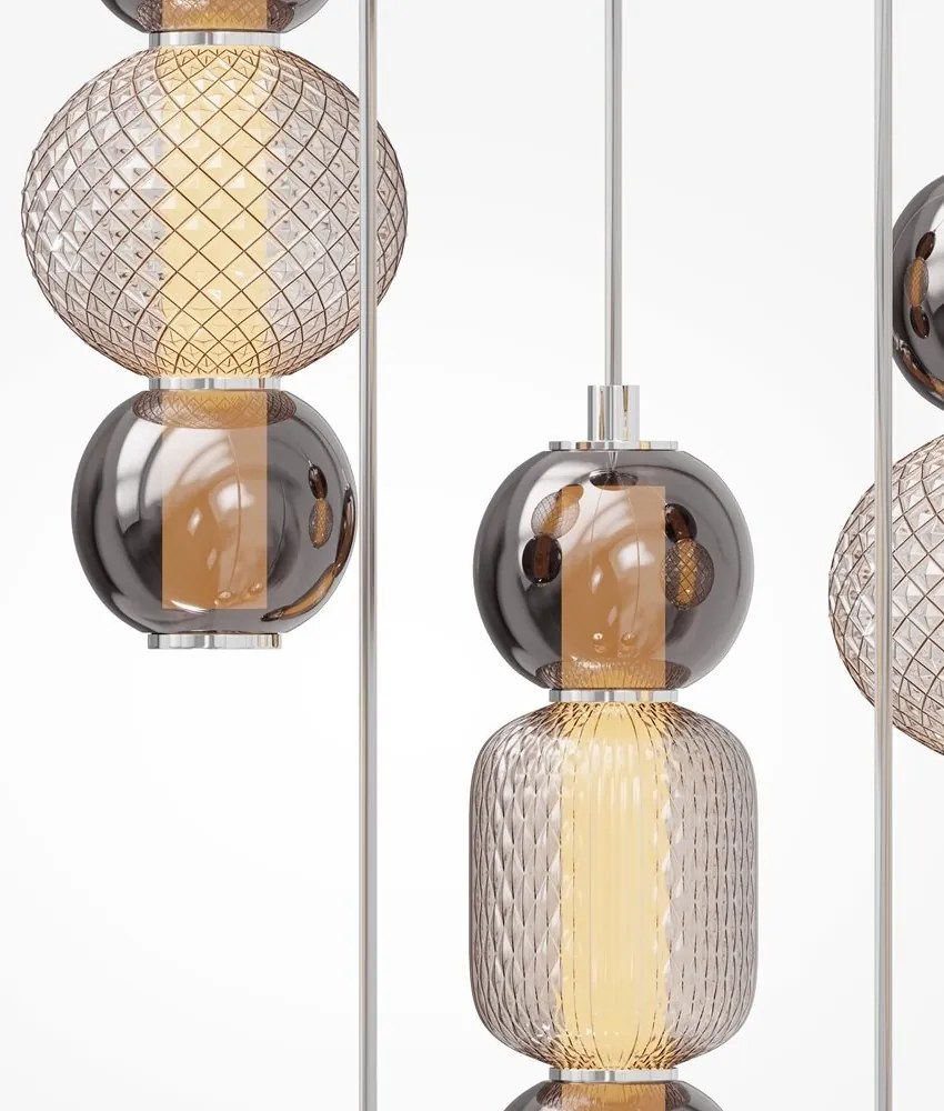 Lustra LED suspendata design modern decorativ Drop 5L crom