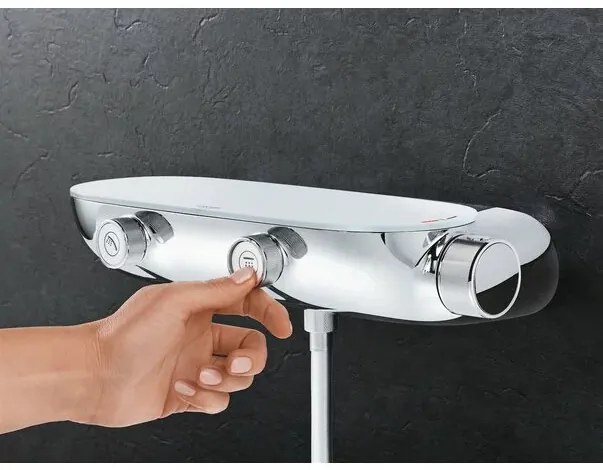 Sistem de dus cu termostat Grohe Rainshower Smartcontrol 360 Mono suprafata de pulverizare cromata