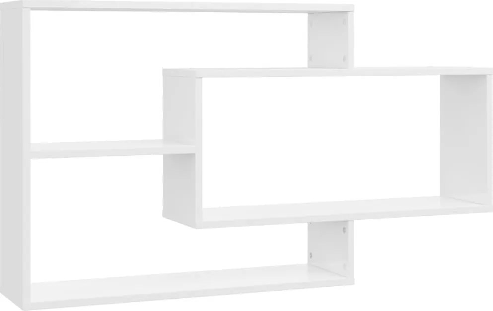 vidaXL Rafturi de perete alb extralucios 104x20x58,5 cm lemn prelucrat
