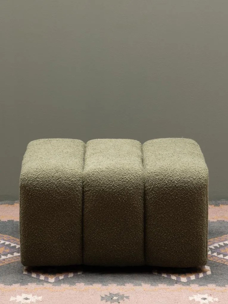 Taburet verde, din textil, Nasrine