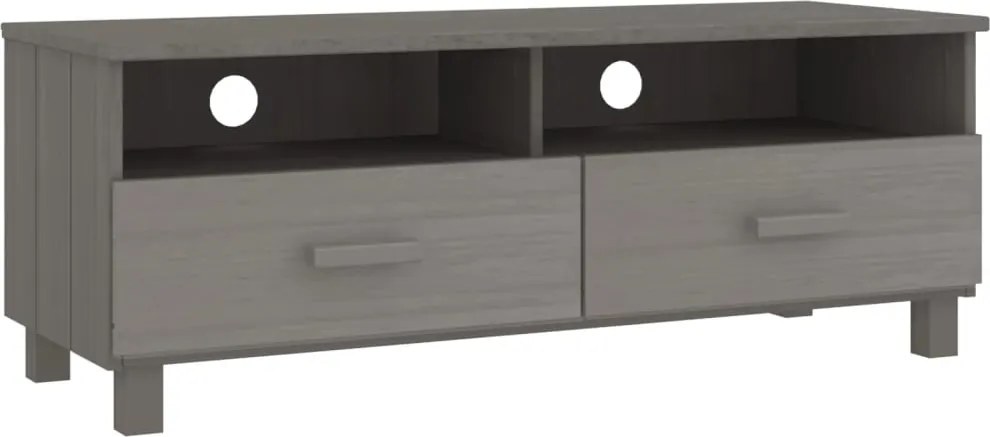 vidaXL Dulap TV „HAMAR”, gri deschis, 106x40x40 cm, lemn masiv de pin