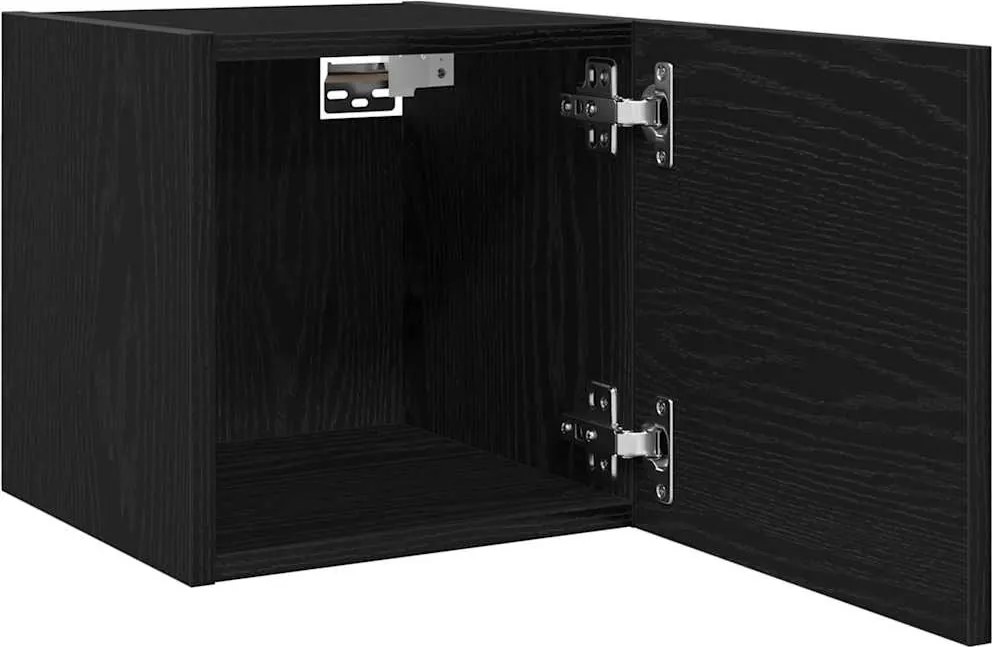 vidaXL Cabinet TV 2 pcs Stejar Negru 30,5 x 30 x 30 cm Lemn compozit