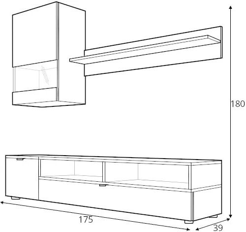 Mobilier living Shea (stejar lefkas + negru). 1008120
