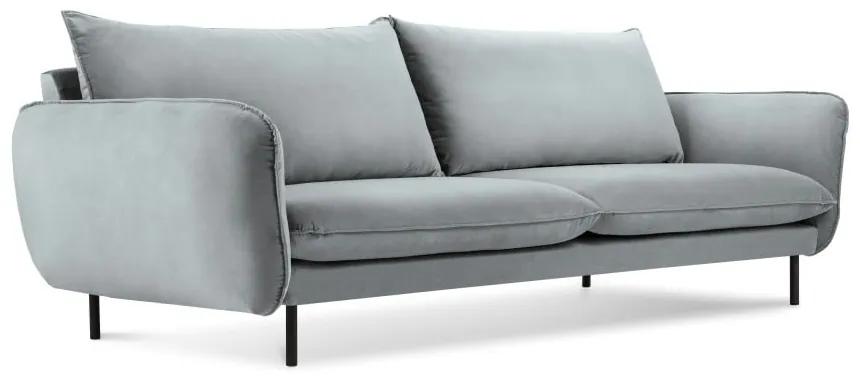Canapea țesătură catifea Cosmopolitan Design Vienna, 200 cm, gri deschis