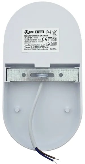 Aplica LED de exterior cu senzor de mișcare, 18W/230V, IP44, alb
