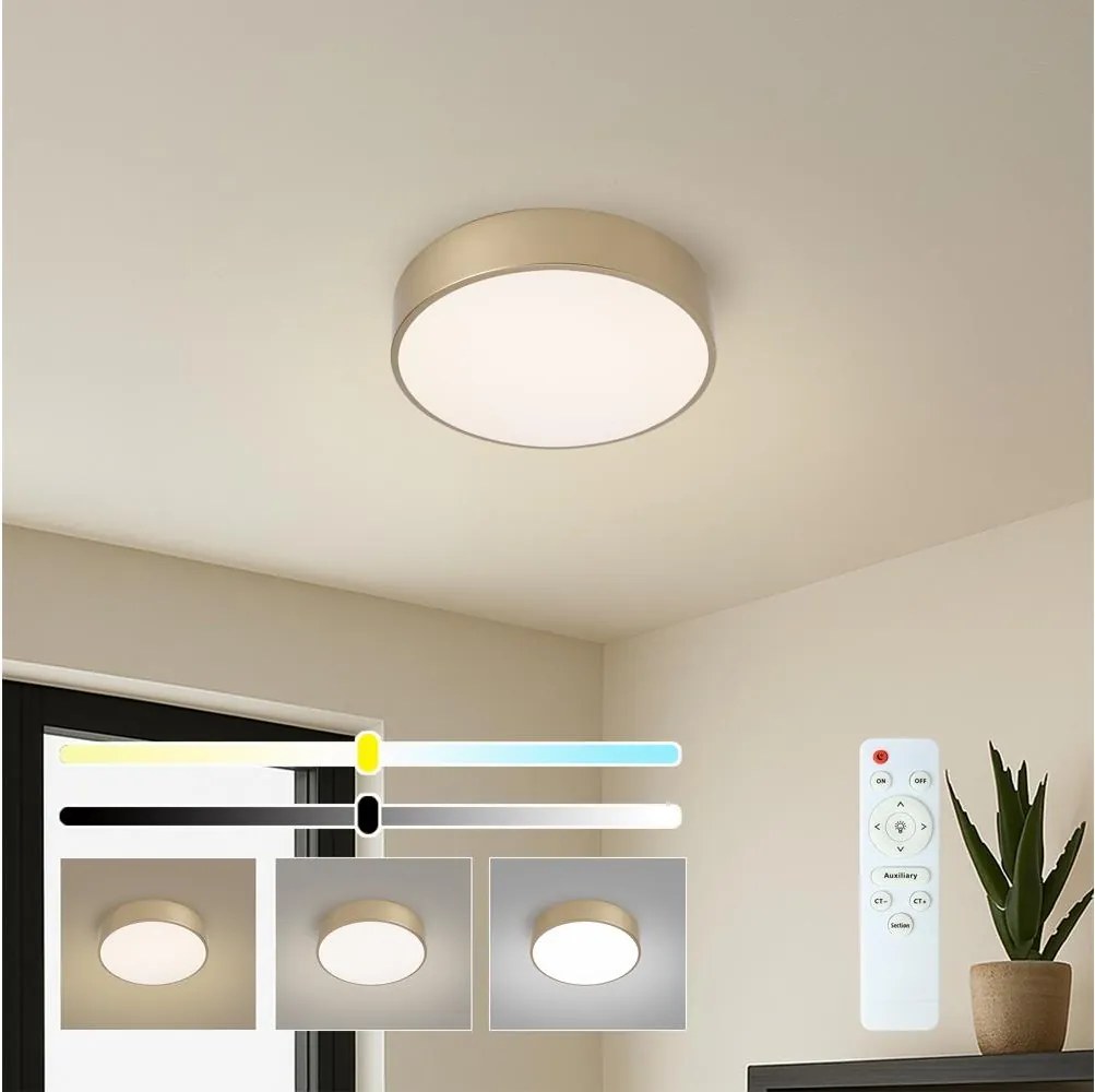 Brilagi - Plafonieră LED POOL LED/24W/230V 3000/4000/6000K Ø 20 cm auriu