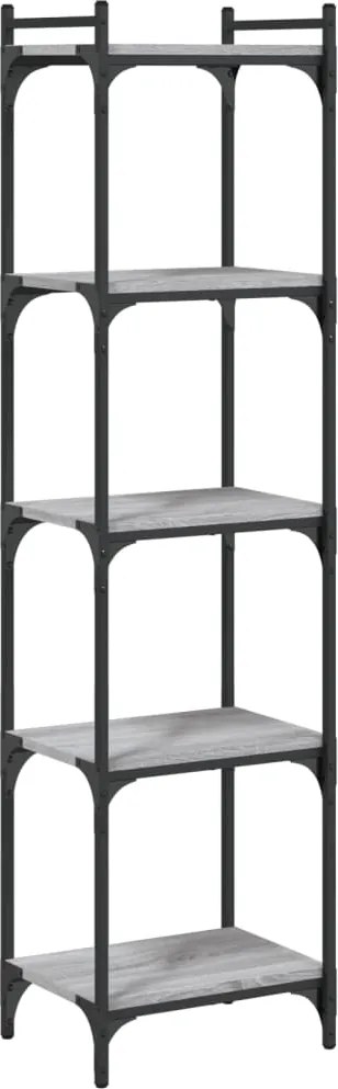 vidaXL Bibliotecă cu 5 niveluri gri sonoma 40x30x154 cm lemn prelucrat