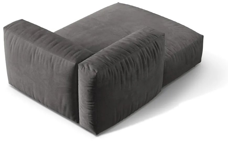 Modul pentru canapea modulară gri cu tapițerie din catifea (cu colț pe partea stângă) Martina – Micadoni