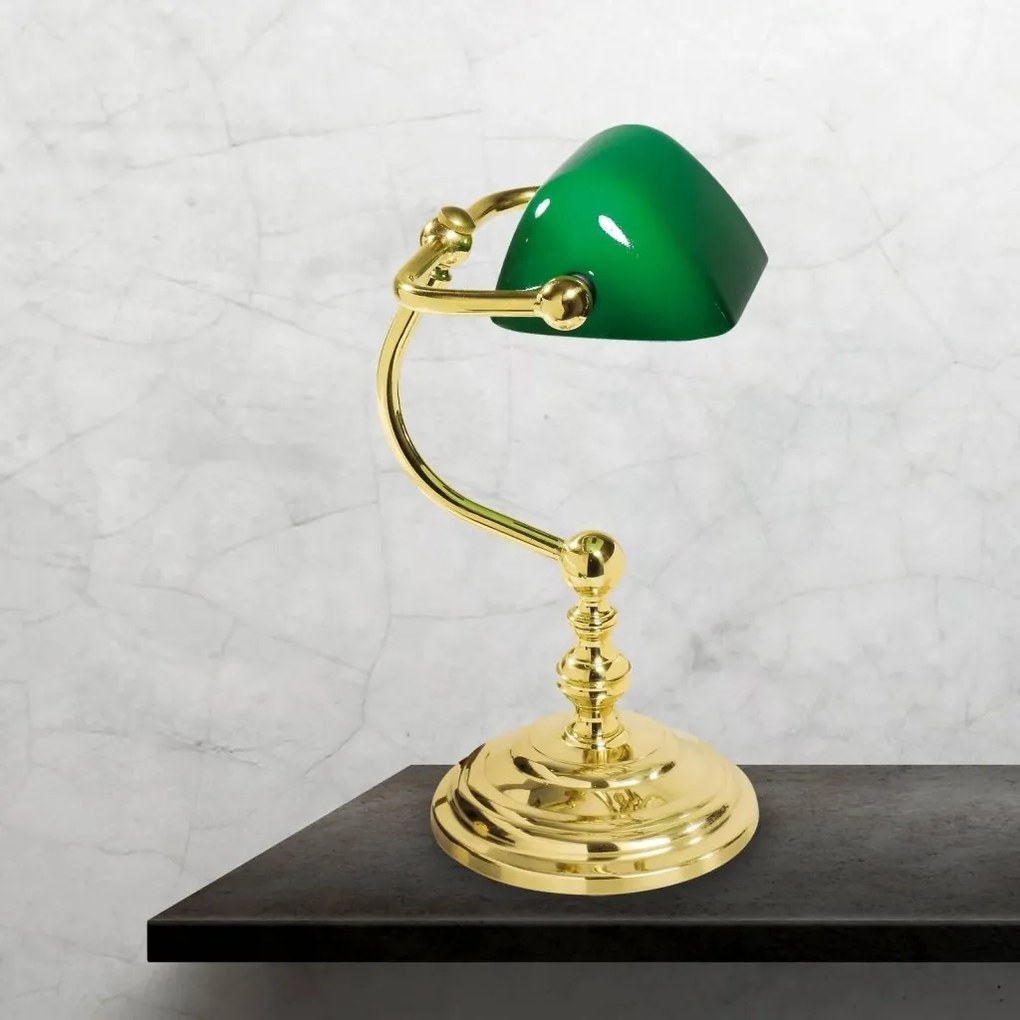 Lampa de birou din alama design clasic Small Banker