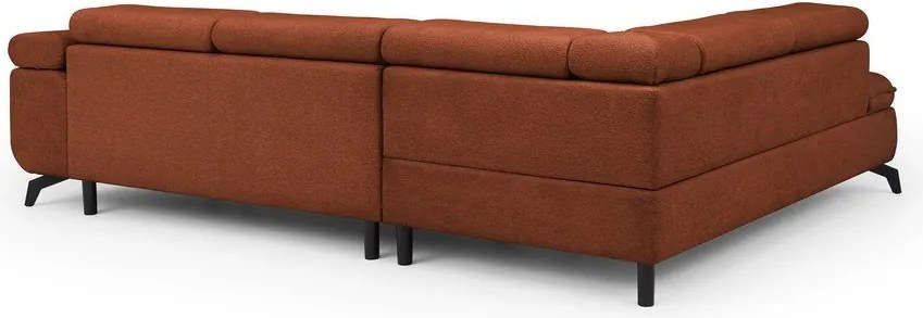 Colțar teracotă cu tapițerie din chenille (cu colț pe partea stângă/în formă de ”L”) Marbeya – Ropez