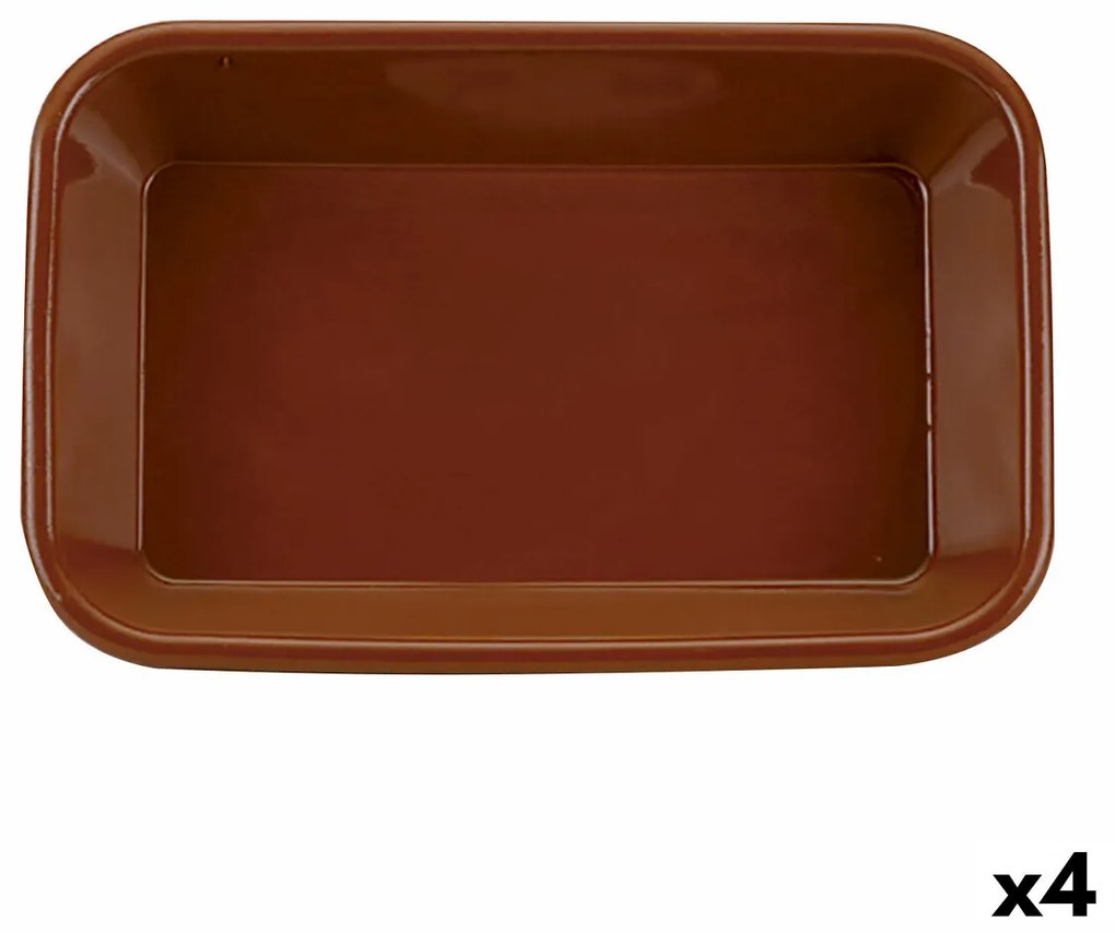 Platou pentru servire raimundo argilă arsă ceramică maro (35 x 25 x 6 cm) (4 unități)