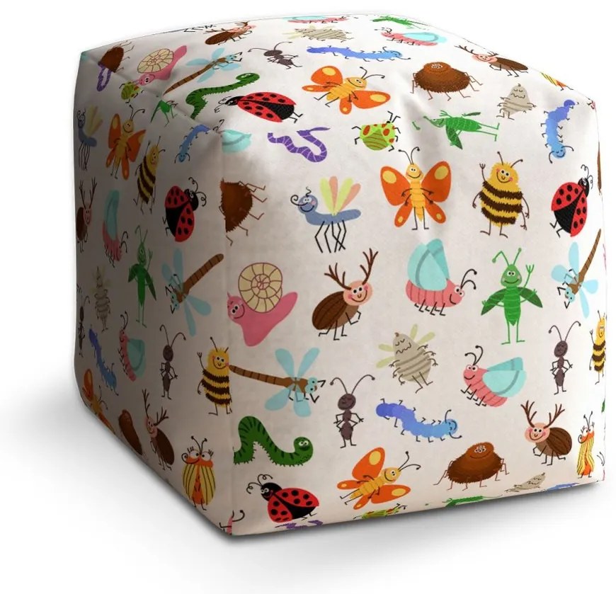 Taburet Cube insecte, colorat