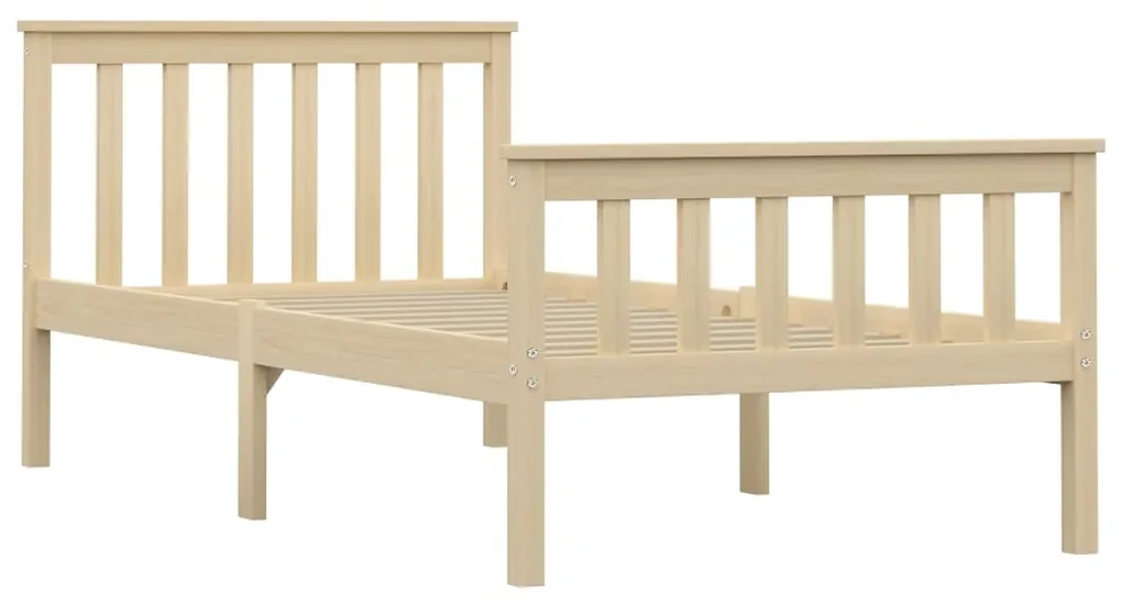 283221 vidaXL Cadru de pat, natural, 100 x 200 cm, lemn masiv de pin