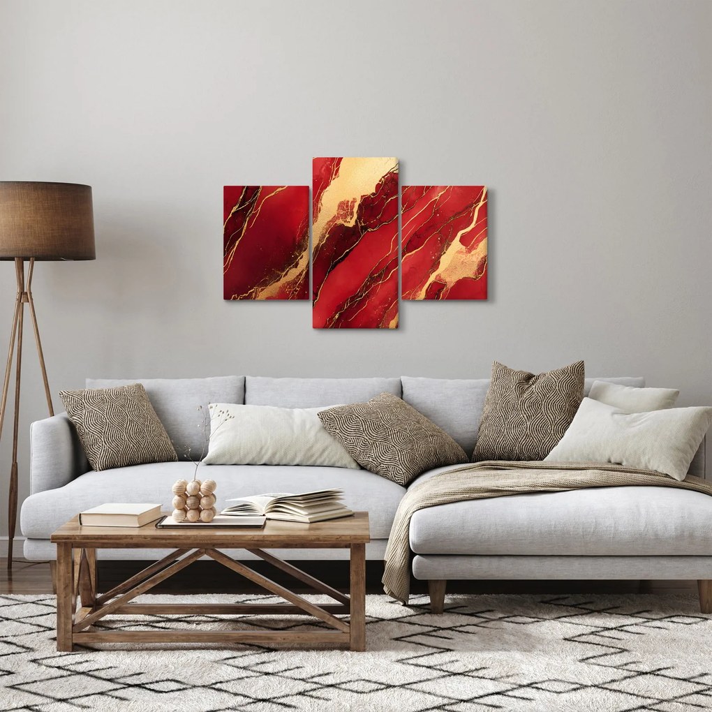 Tablou - Marmură roșu-auriu (90x60 cm)