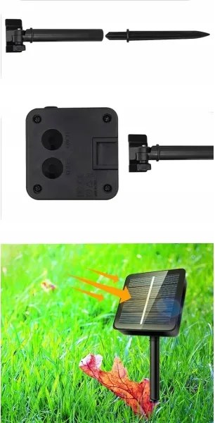 Ghirlandă solară decorativă, 50 LED, 8 funcții, 500 mAh, 9,5 m, IP67, alb cald