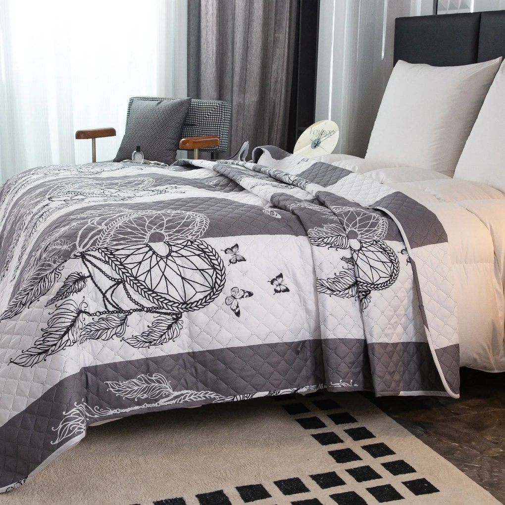 Cuvertura de pat TIRSO gri-alb Dimensiune: 170 x 210 cm