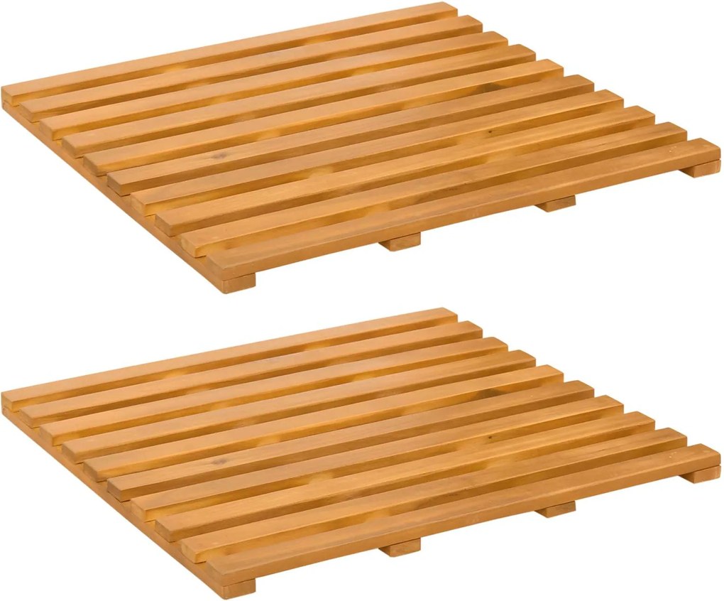 vidaXL Covoraș de baie Simplu Maro 100 x 53 cm lemn