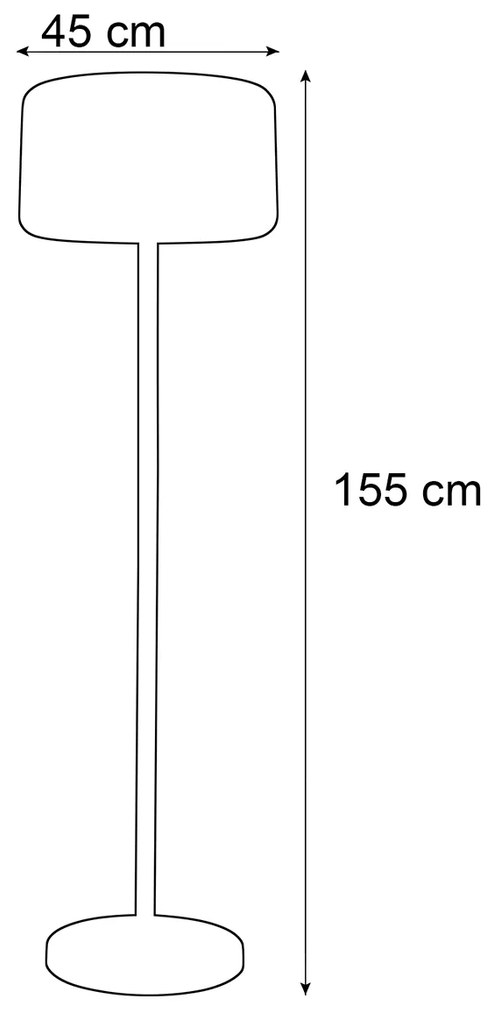 Lampă de podea pentru exterior alb inclusiv LED reîncărcabil cu panou solar cu dimmer IP65 - Chloe Plant