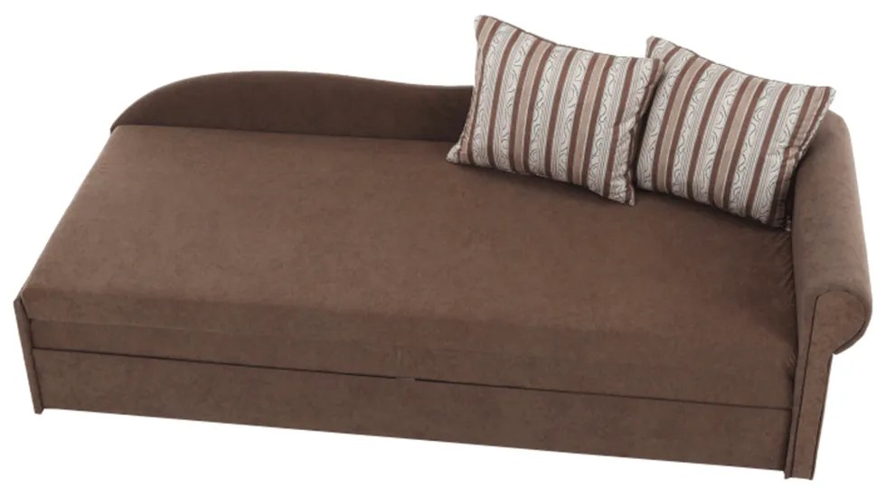 Divan extensibil, maro/cu perne modelate, dreapta, AGA D