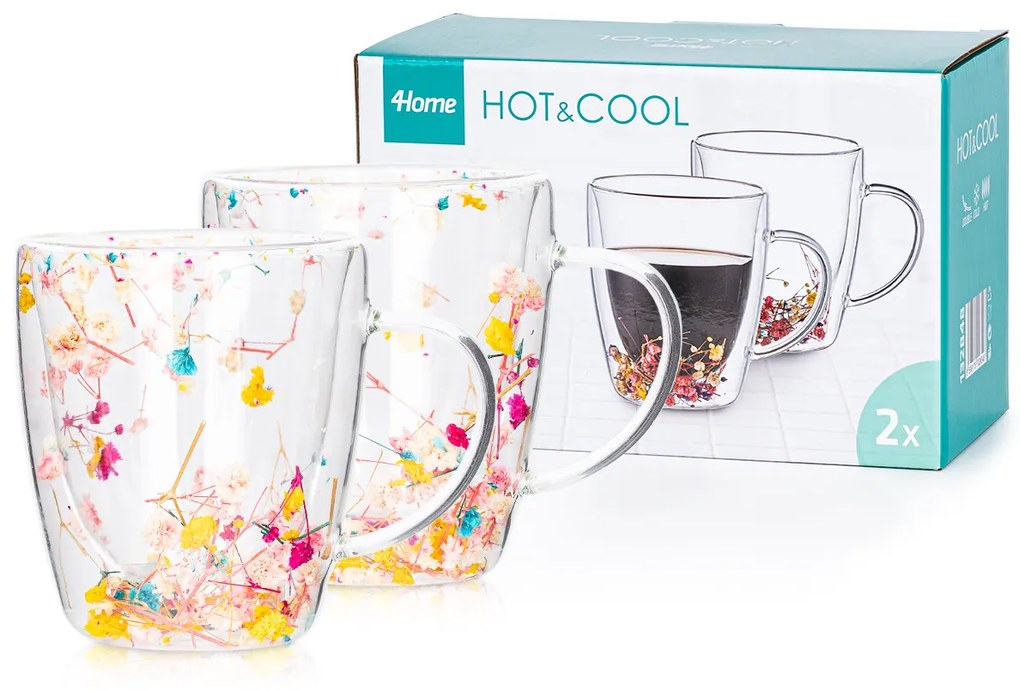 Pahare termo 4Home Floral Hot&Cool 300 ml, 2 buc.