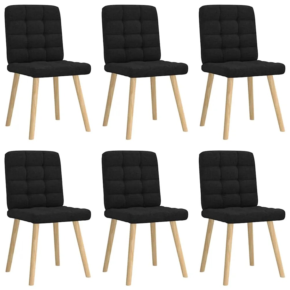 vidaXL Scaune de sufragerie 6 buc. negru material textil