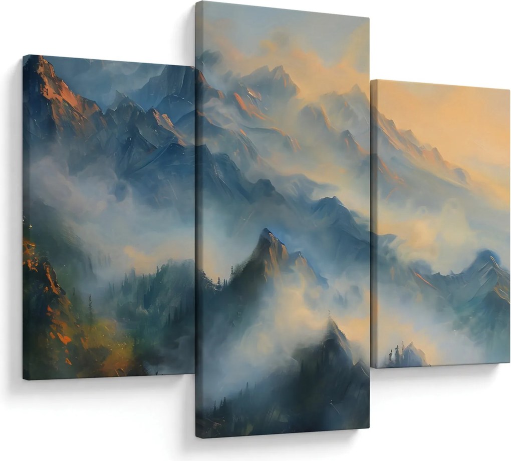 Tablou - Peisaj montan pictat (90x60 cm)