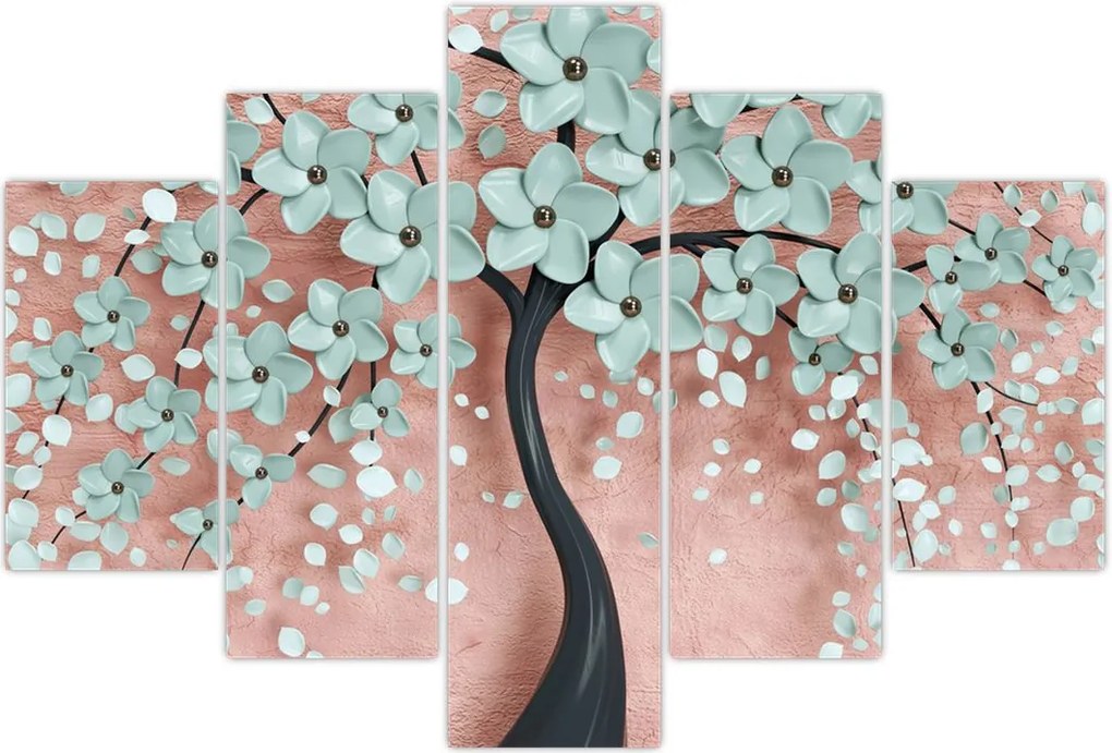 Tablou - Flori albastre în pastel (150x105 cm)