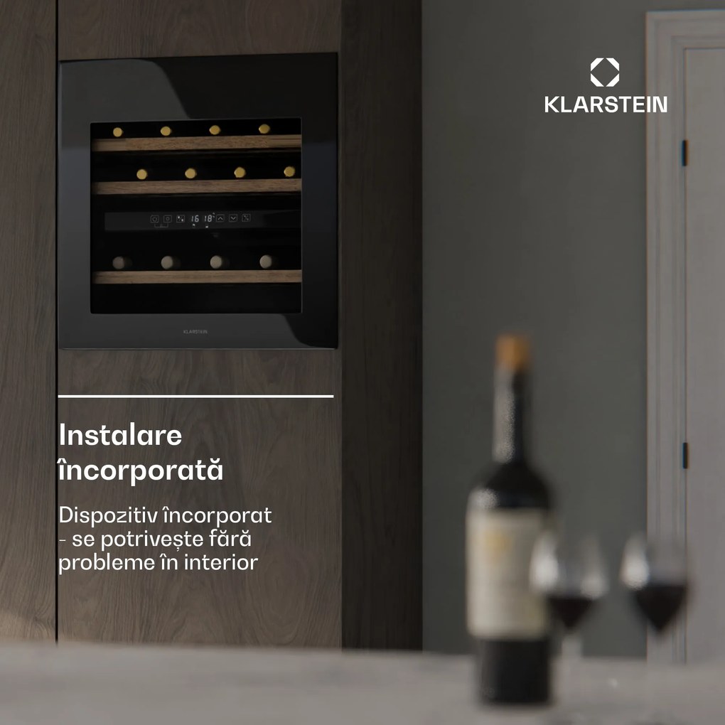 Klarstein Frigider pentru vinuri Rhone 36 Duo, 36 sticle, Control LED, push-to-open, silențios