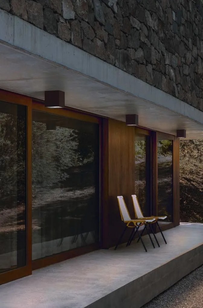 Plafoniera Exterior Techo pl1 round d15, Protectie IP54, Cafeniu