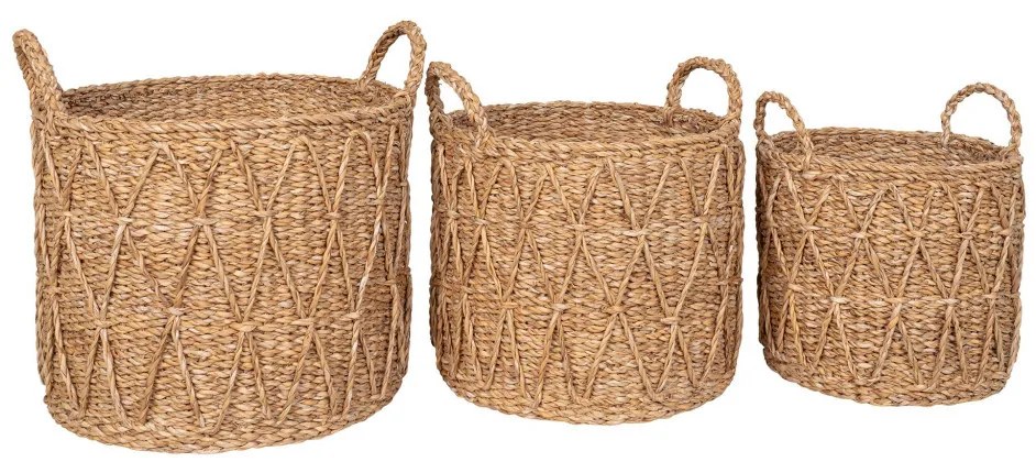 Coșuri Krabi, iarbă de mare, naturale, 3 buc