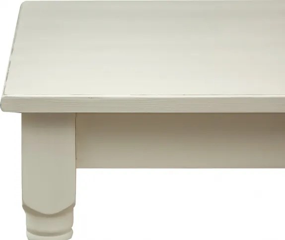 Masa fixa, L120 80 H80 cm, cu sertar, lemn masiv alb antichizat