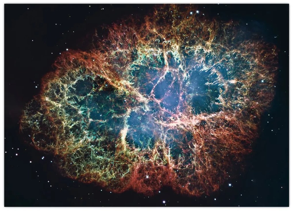 Tablou pe sticlă - Nebuloasa Crabului (70x50 cm)