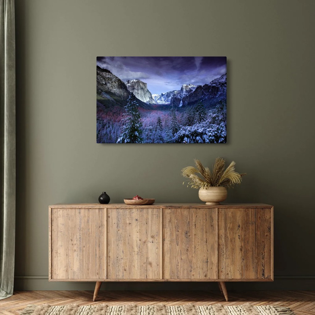 Tablou cu peisaj montan iarna (90x60 cm)