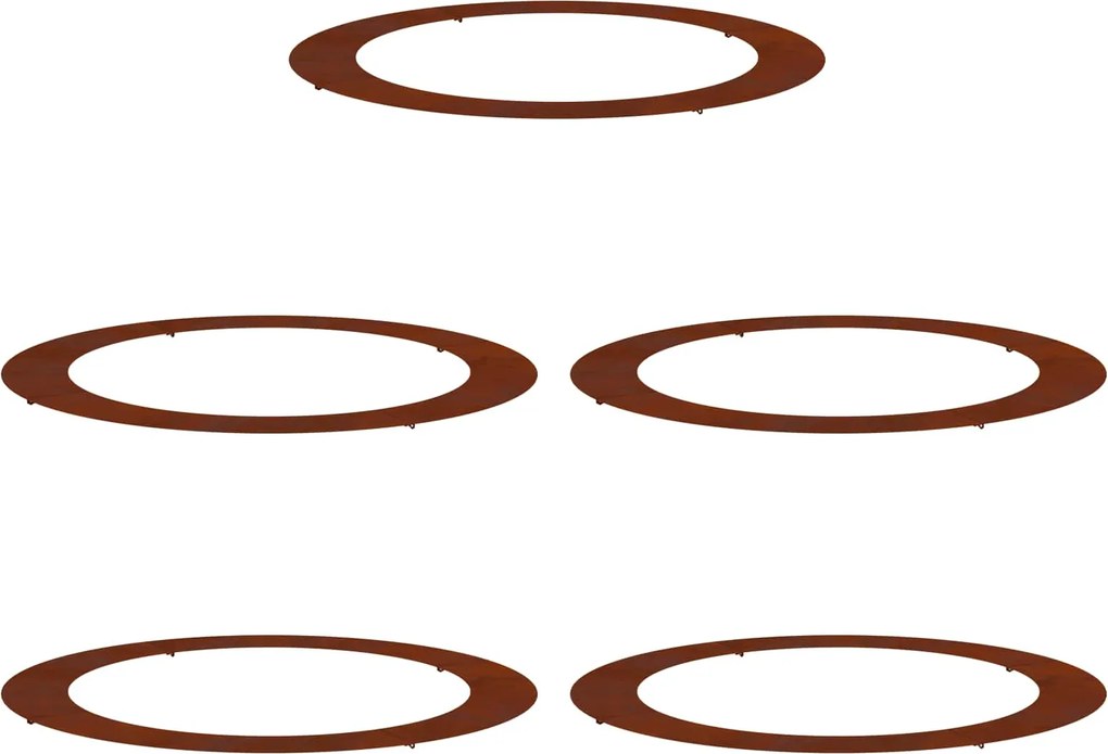 vidaXL potrivit pentru inele de copac plat 5 pcs Maro Ø90 / 120 cm