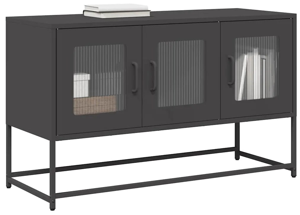 vidaXL Dulap TV, negru, 100,5x39x60,5 cm, oțel laminat la rece