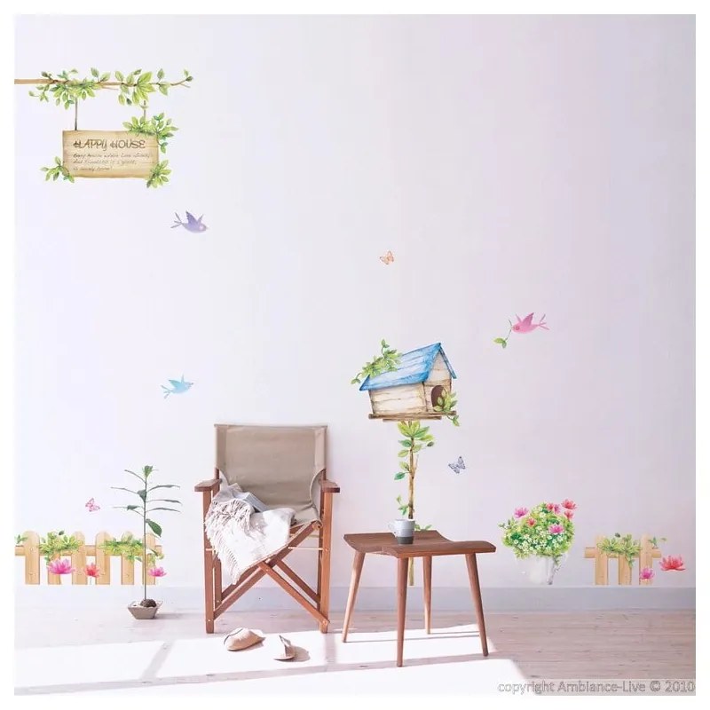 Set autocolante Ambiance Happy House, 42 x 30 cm