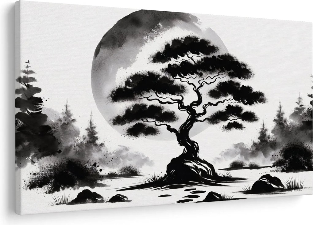 Tablou – Bonsai alb-negru (90x60 cm)