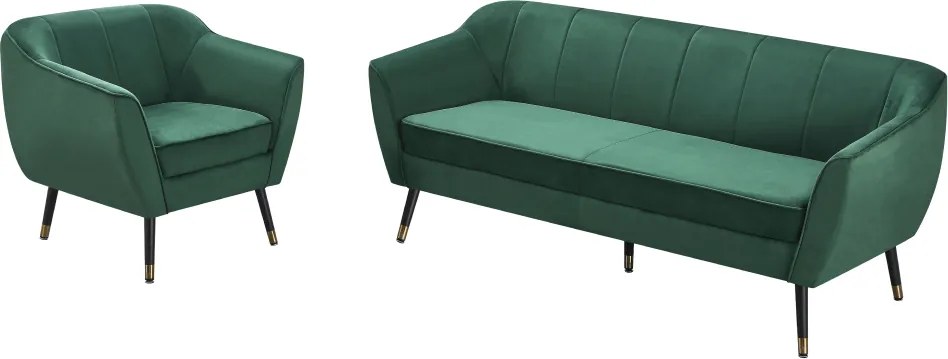 Fotoliu de design, ţesătură Velvet verde/negru/aurie, VIODA