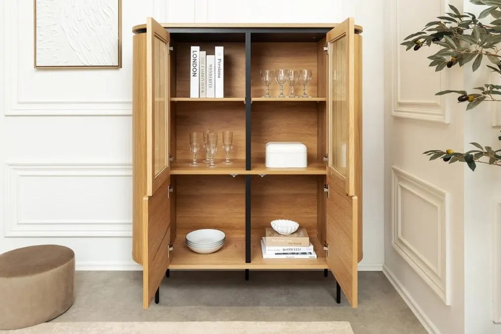 Vitrina cu furnir de stejar ATELIER 140cm