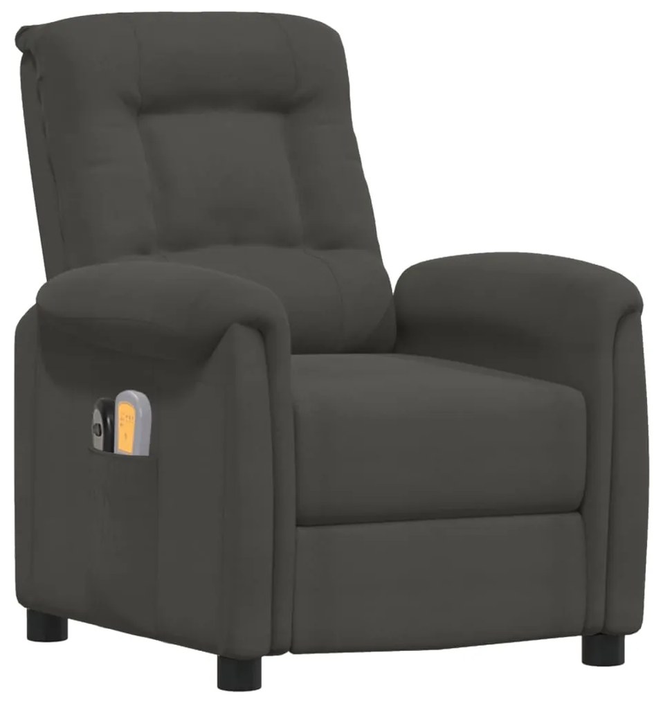 3098592 vidaXL Fotoliu de masaj electric, gri închis, microfibră