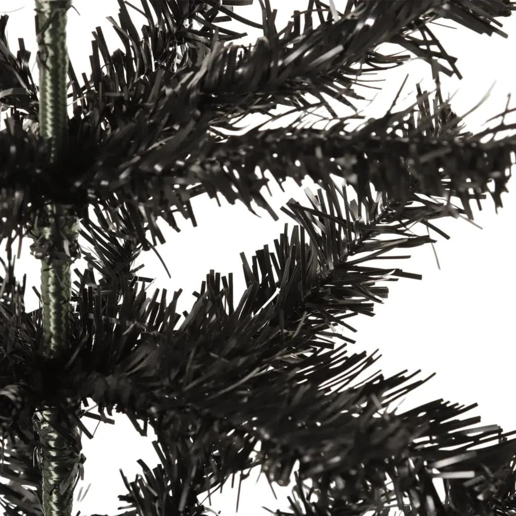 Pom de Craciun artificial subtire, negru, 150 cm 1, Negru, 150 cm