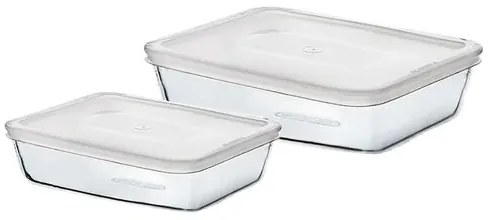 Pyrex Set de recipiente din sticlă 2 buc., 1,5 l +2,6 l