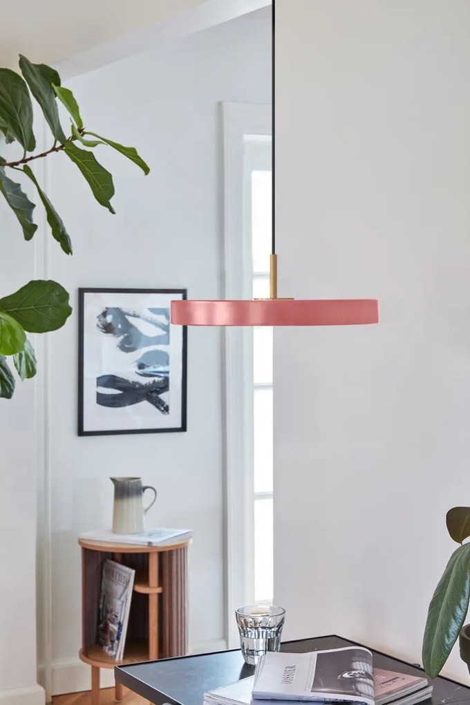 Lustra LED design scandinav Asteria medium - nuance rose/ auriu
