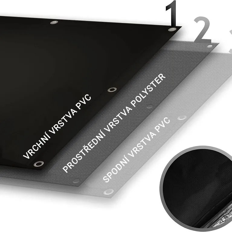 JAGO Prelata 650 g/m², plasă de aluminiu, gri, 4 x 7 m